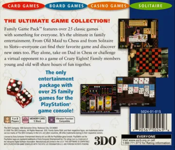 Family Game Pack (US) box cover back